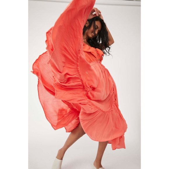 🎉LAST CHANCE🎉 FREE PEOPLE El Sol Convertible Maxi Skirt / Watermelon Smile - Picture 6 of 9